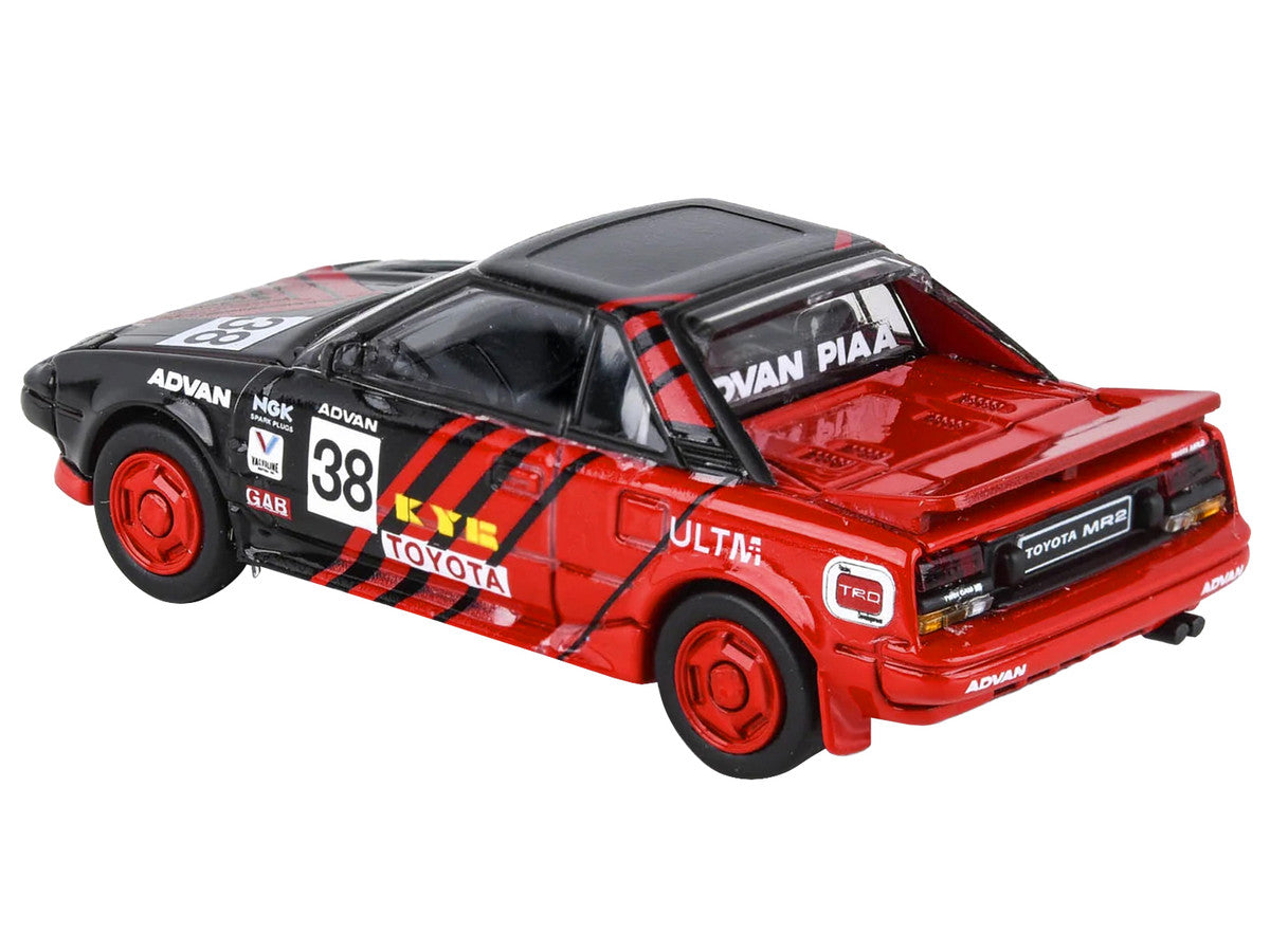 1985 Toyota MR2 MK1 RHD (Right Hand Drive) #38 Red and Black "Autocross Livery" 1/64 Diecast Model Car by Paragon Models LuxuryLifeWay Online Store