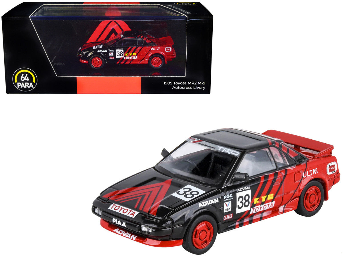 1985 Toyota MR2 MK1 RHD (Right Hand Drive) #38 Red and Black "Autocross Livery" 1/64 Diecast Model Car by Paragon Models LuxuryLifeWay Online Store