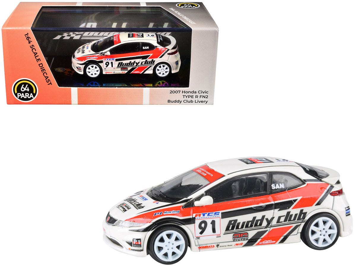 2007 Honda Civic Type R FN2 RHD (Right Hand Drive) #91 "Buddy Club - Asian Touring Car Series" (2012) 1/64 Diecast Model Car by Paragon Models LuxuryLifeWay Online Store