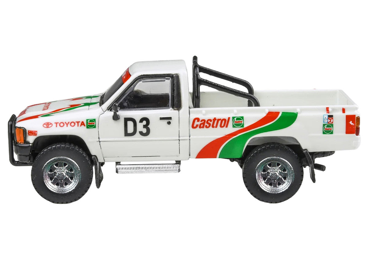 Toyota Hilux Pickup Truck #D3 "Castrol" White with Graphics "Rustenburg 400 Rally" (1995) 1/64 Diecast Model Car by Paragon Models LuxuryLifeWay Online Store