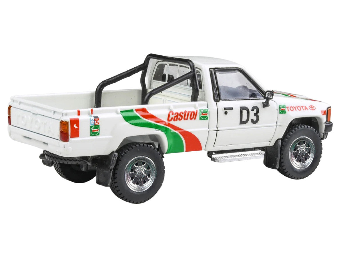 Toyota Hilux Pickup Truck #D3 "Castrol" White with Graphics "Rustenburg 400 Rally" (1995) 1/64 Diecast Model Car by Paragon Models LuxuryLifeWay Online Store