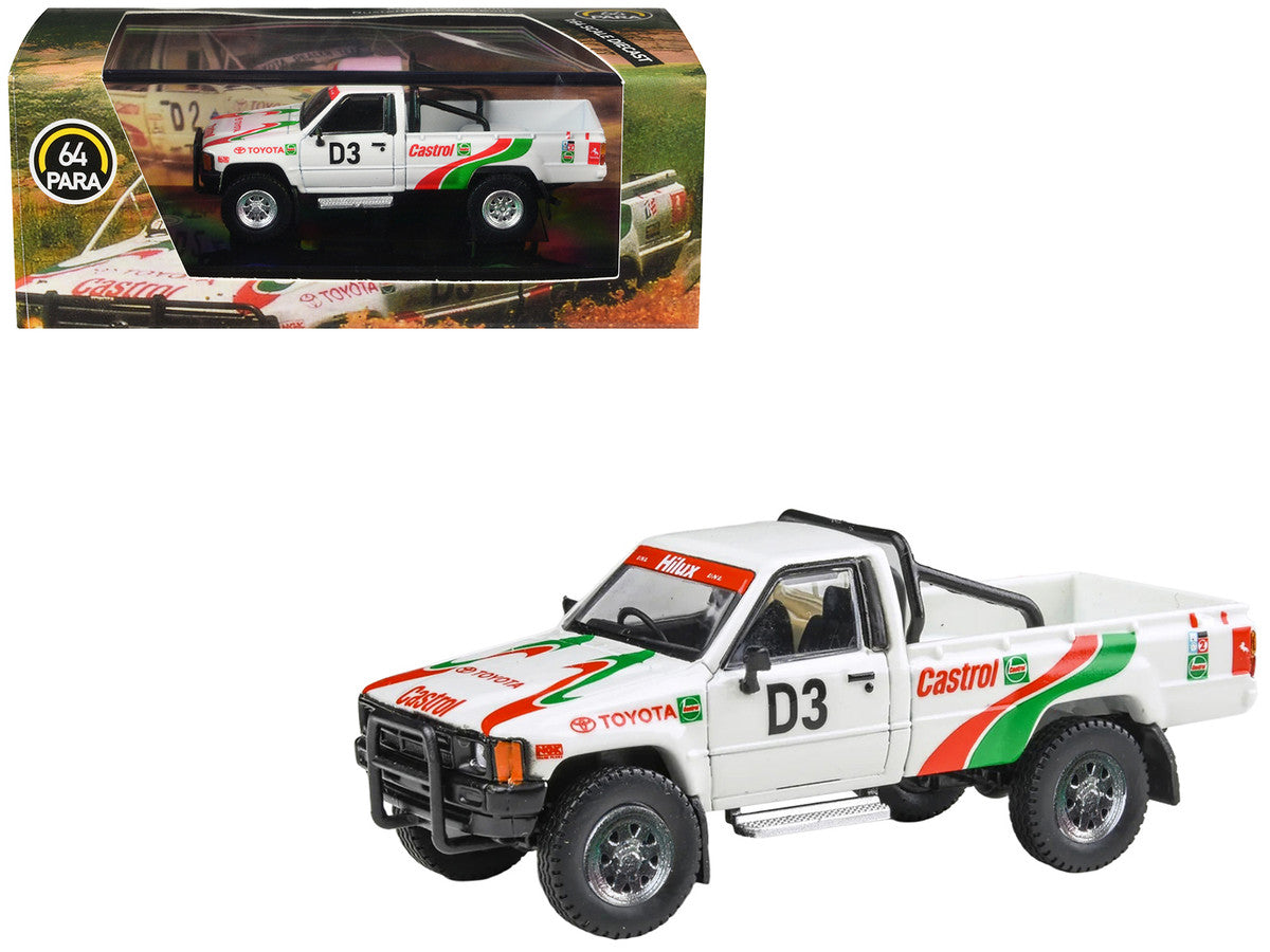 Toyota Hilux Pickup Truck #D3 "Castrol" White with Graphics "Rustenburg 400 Rally" (1995) 1/64 Diecast Model Car by Paragon Models LuxuryLifeWay Online Store
