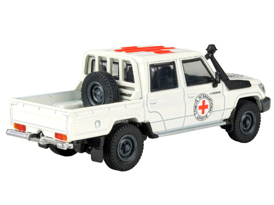2014 Toyota Land Cruiser LC 79 Pickup Truck White "International Red Cross" 1/64 Diecast Model Car by Paragon Models LuxuryLifeWay Online Store