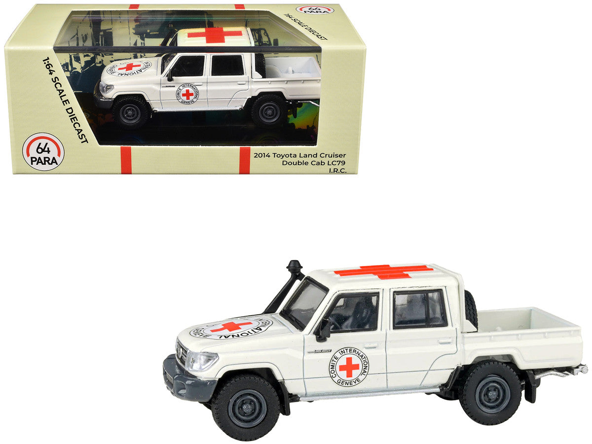2014 Toyota Land Cruiser LC 79 Pickup Truck White "International Red Cross" 1/64 Diecast Model Car by Paragon Models LuxuryLifeWay Online Store
