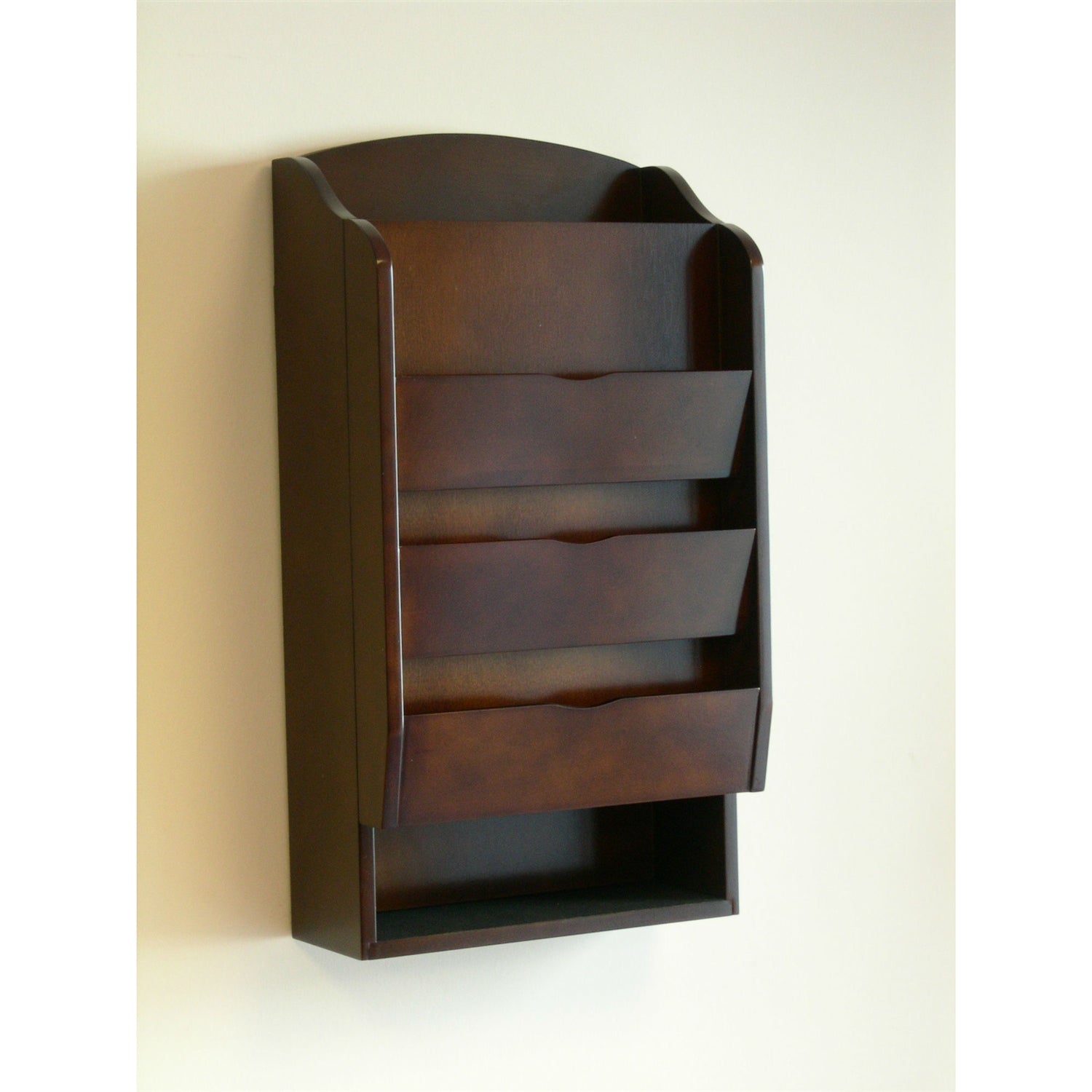 Door / Wall Mount Organizer Letter Holder Mail Sorter in Dark Walnut LuxuryLifeWay Online Store