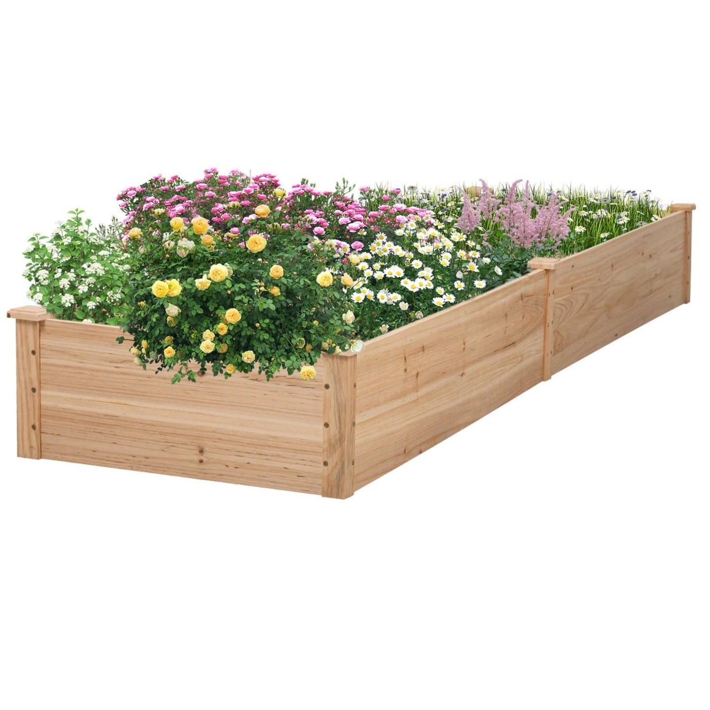 Outdoor Solid Wood Raised Garden Bed Planter 92 x 22 x 9 inches High LuxuryLifeWay Online Store