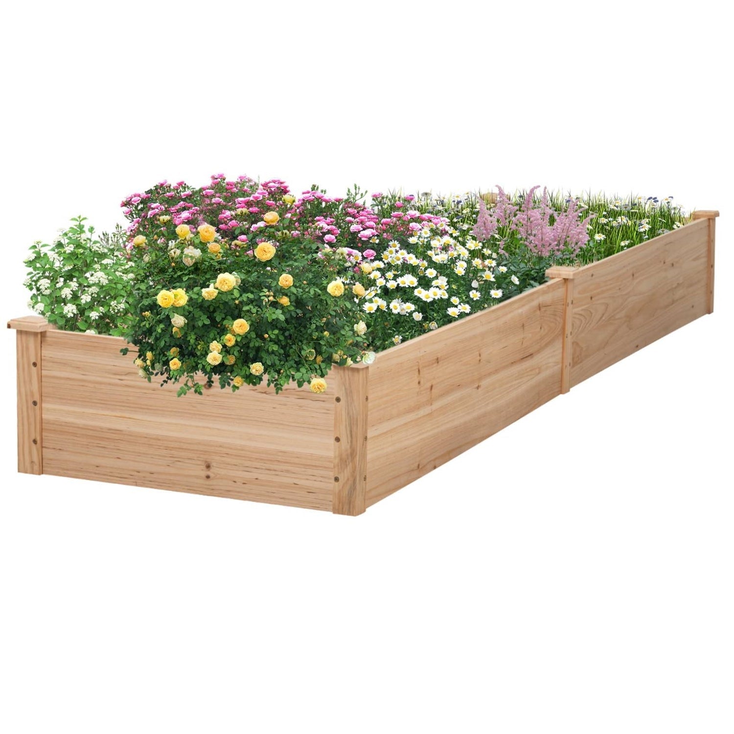 Outdoor Solid Wood Raised Garden Bed Planter 92 x 22 x 9 inches High LuxuryLifeWay Online Store