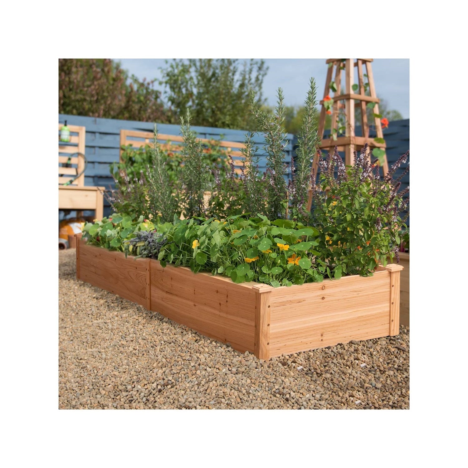 Outdoor Solid Wood Raised Garden Bed Planter 92 x 22 x 9 inches High LuxuryLifeWay Online Store