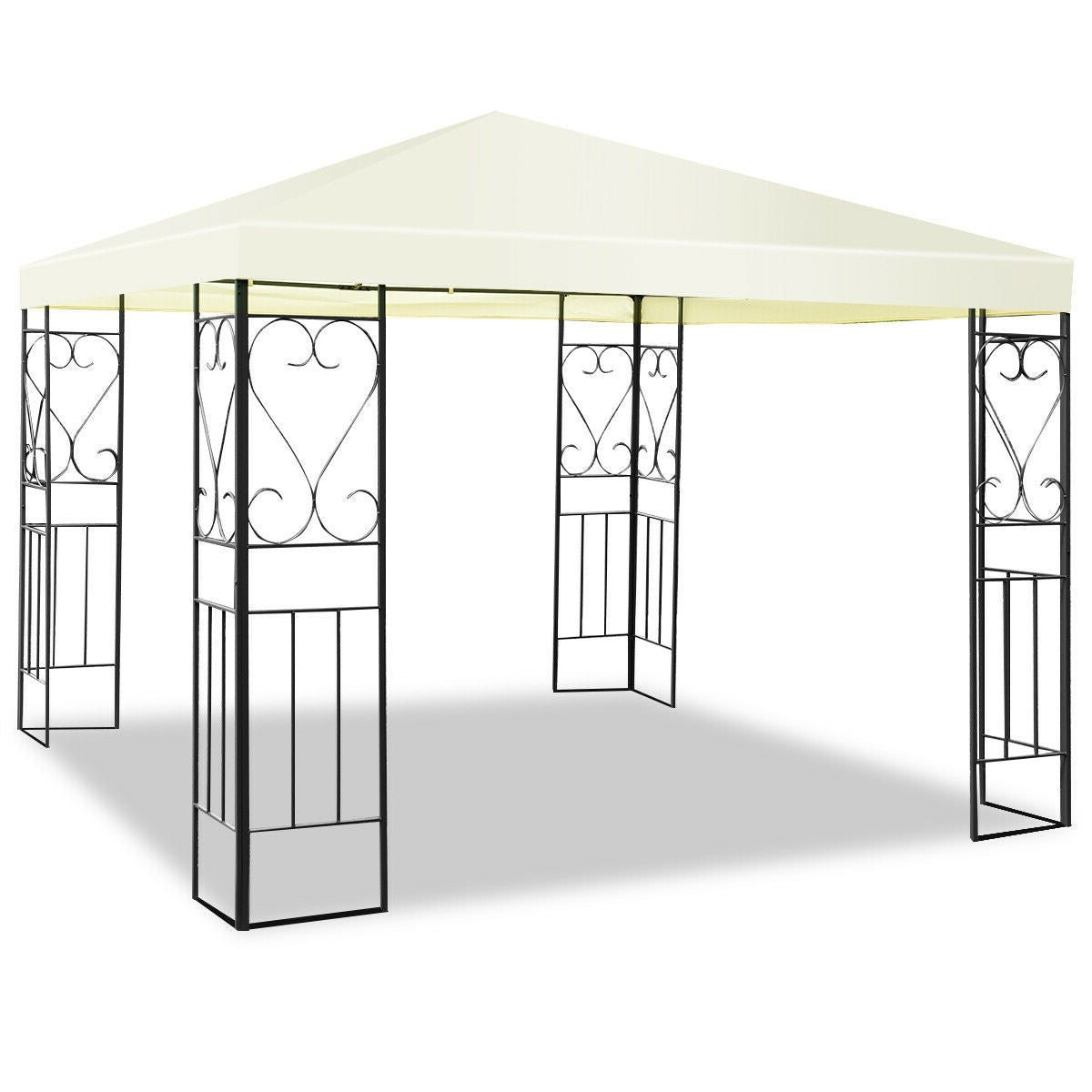 10 x 10 Ft Outdoor Steel Frame Gazebo Shelter with Waterproof Polyester Canopy LuxuryLifeWay Online Store