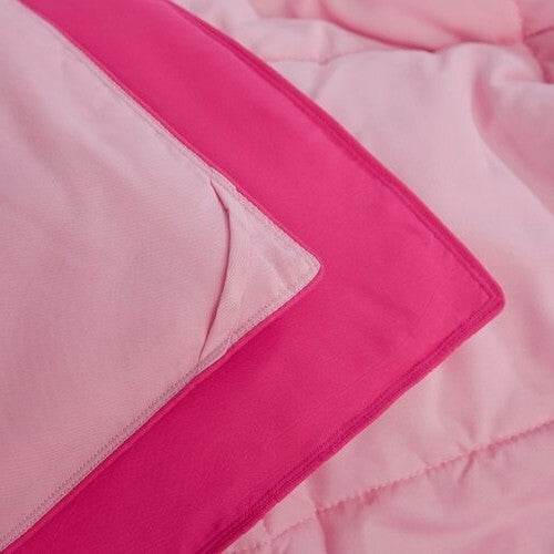 Full/Queen Traditional Microfiber Reversible 3 Piece Comforter Set in Pink LuxuryLifeWay Online Store