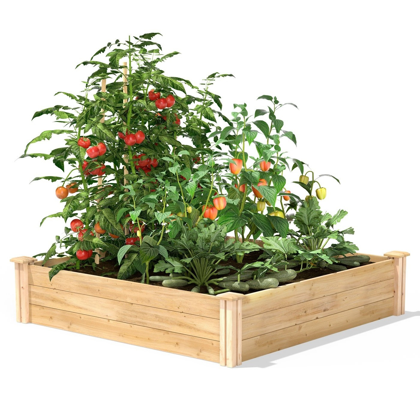 4ft x 4ft Outdoor Pine Wood Raised Garden Bed Planter Box - Made in USA LuxuryLifeWay Online Store