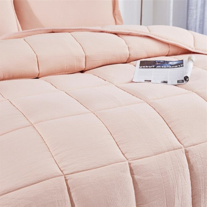 Twin Size Pink 3 Piece Microfiber Reversible Comforter Set LuxuryLifeWay Online Store