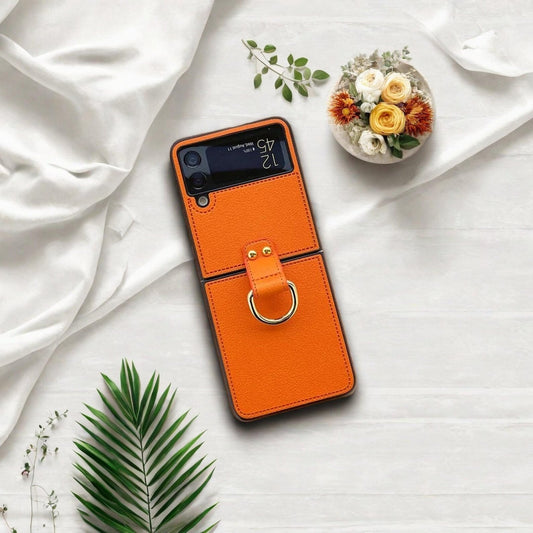 PU Leather Phone Case with Ring Buckle for Samsung Galaxy Z Flip 1 2 3 4 5 - Shockproof Protective Cover with Secure Grip LuxuryLifeWay Online Store
