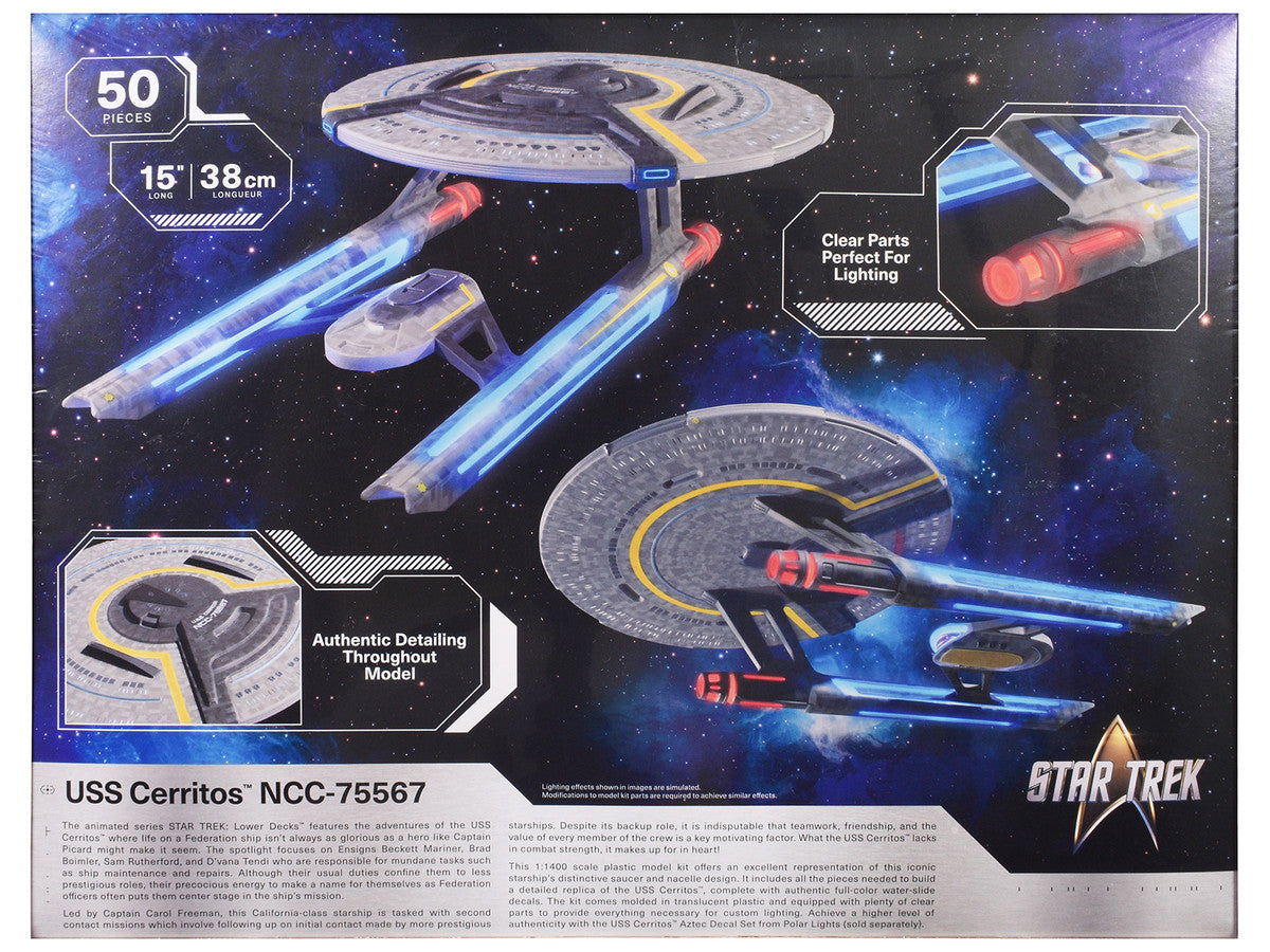 Skill 2 Model Kit USS Cerritos NCC-75567 Spacecraft "Star Trek: Lower Decks" (2020-2024) TV Series 1/1400 Scale Model by Polar Lights LuxuryLifeWay Online Store