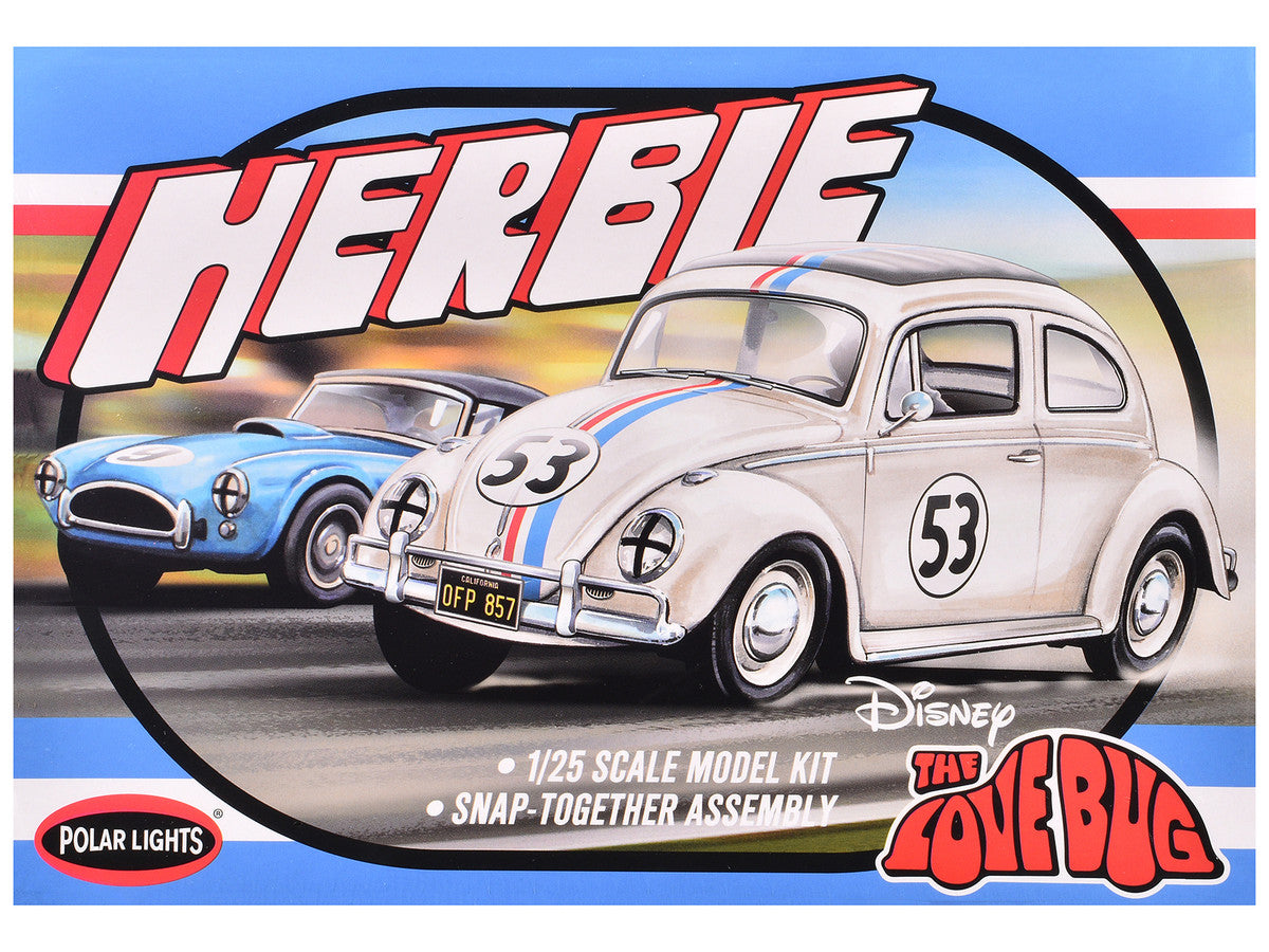 Skill 2 Model Kit Volkswagen Beetle Herbie "The Love Bug" (1969) Movie 1/25 Scale Model by Polar Lights LuxuryLifeWay Online Store