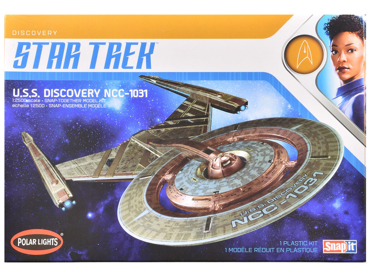 Skill 2 Snap Model Kit U.S.S. Discovery NCC-1031 Spacecraft "Star Trek: Discovery" (2017-2024) TV Series 1/2500 Scale Model by Polar Lights LuxuryLifeWay Online Store