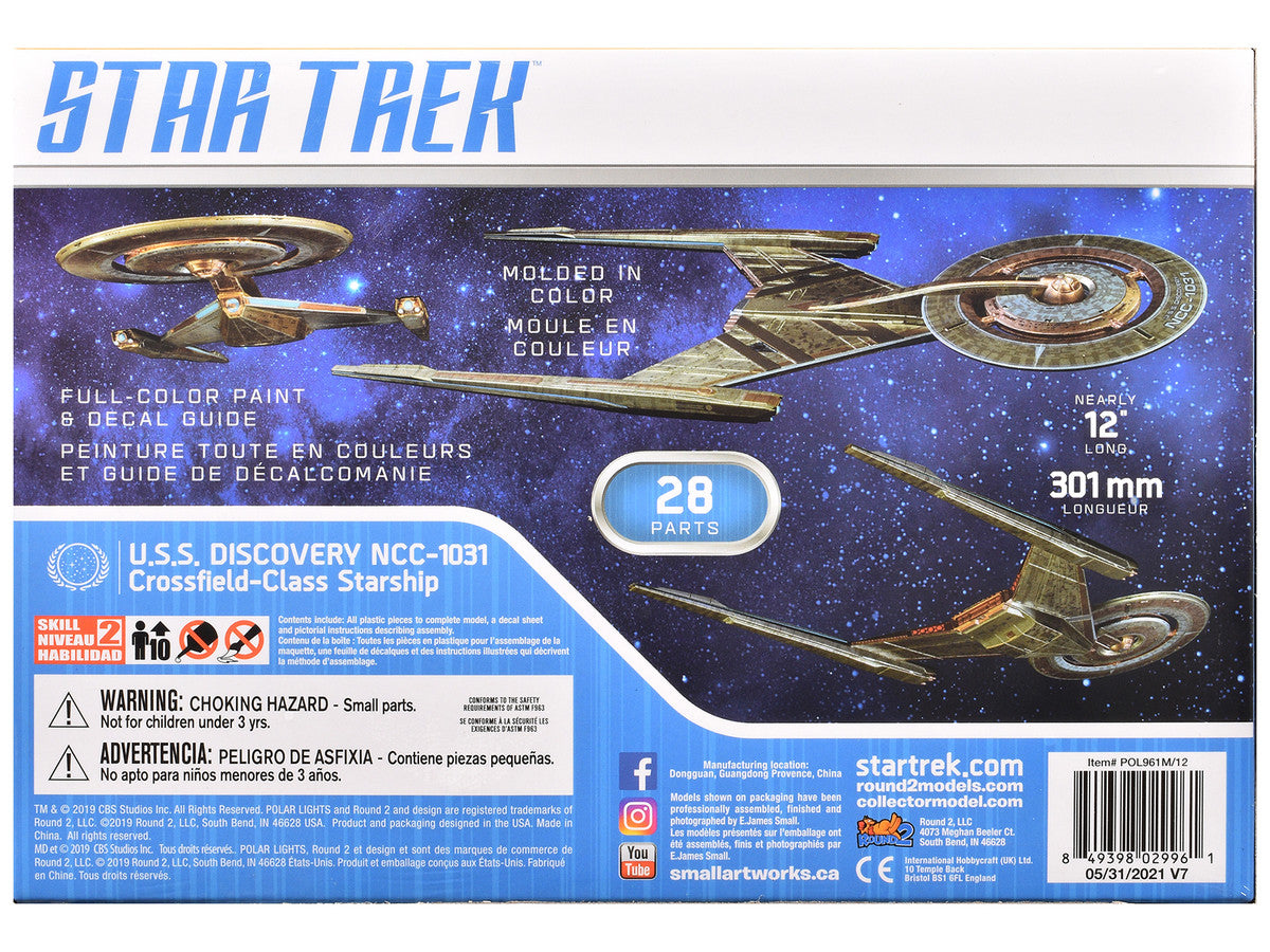 Skill 2 Snap Model Kit U.S.S. Discovery NCC-1031 Spacecraft "Star Trek: Discovery" (2017-2024) TV Series 1/2500 Scale Model by Polar Lights LuxuryLifeWay Online Store
