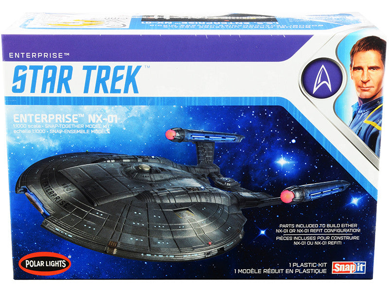 Skill 2 Snap Model Kit Enterprise NX-01 Starship "Star Trek: Enterprise" (2001-2005) TV Series 1/1000 Scale Model by Polar Lights LuxuryLifeWay Online Store