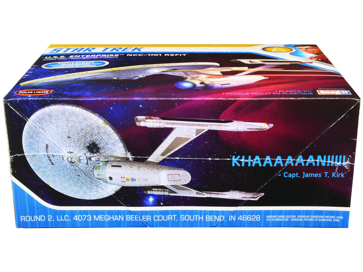 Skill 2 Snap Model Kit U.S.S. Enterprise NCC-1701 Refit Spaceship "Star Trek II: The Wrath of Khan" (1982) Movie 1/1000 Scale Model by Polar Lights LuxuryLifeWay Online Store