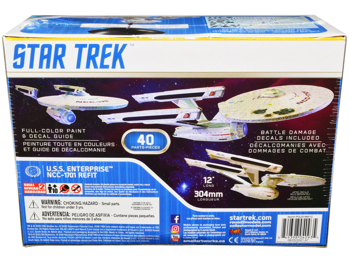Skill 2 Snap Model Kit U.S.S. Enterprise NCC-1701 Refit Spaceship "Star Trek II: The Wrath of Khan" (1982) Movie 1/1000 Scale Model by Polar Lights LuxuryLifeWay Online Store