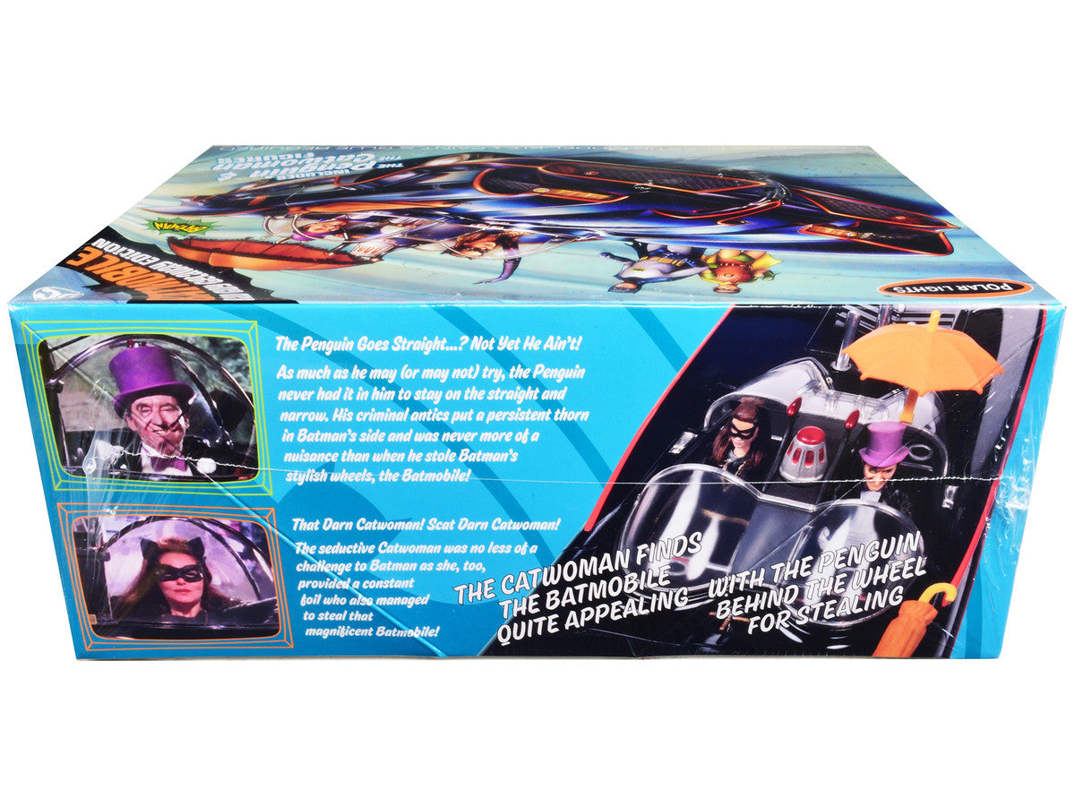 Skill 2 Model Kit 1966 Batmobile "Bad Guy Getaway Edition" with Penguin and Catwoman Figures "Batman" (1966-1968) TV Series 1/25 Scale Model by Polar Lights LuxuryLifeWay Online Store