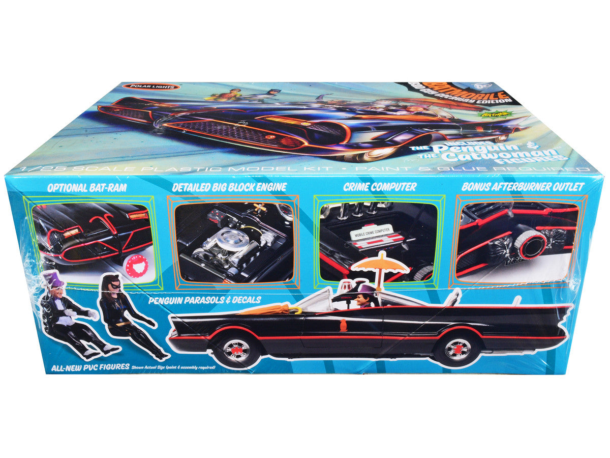 Skill 2 Model Kit 1966 Batmobile "Bad Guy Getaway Edition" with Penguin and Catwoman Figures "Batman" (1966-1968) TV Series 1/25 Scale Model by Polar Lights LuxuryLifeWay Online Store