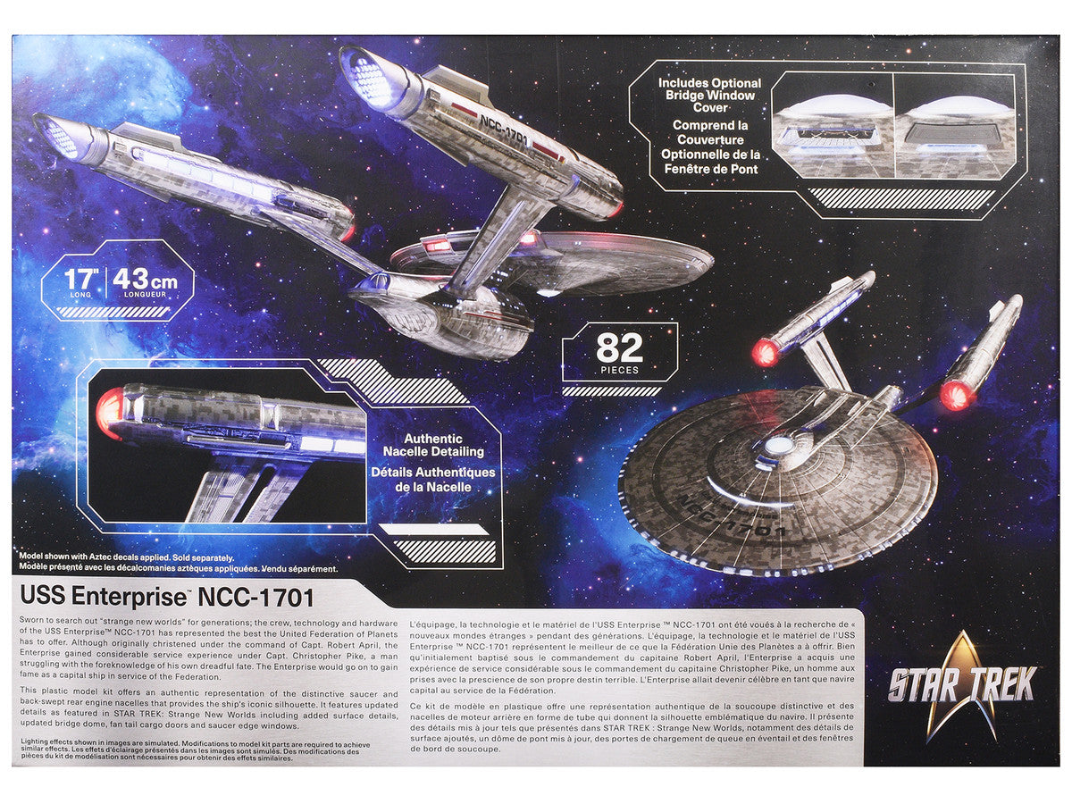 Skill 2 Model Kit USS Enterprise NCC-1701 Spacecraft "Star Trek: Strange New Worlds" (2022-Current) TV Series 1/1000 Scale Model by Polar Lights LuxuryLifeWay Online Store