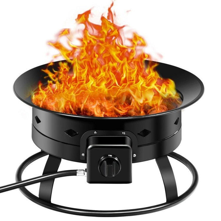 Portable Outdoor Black Metal Propane Fire Pit with Cover and Carry Kit LuxuryLifeWay Online Store
