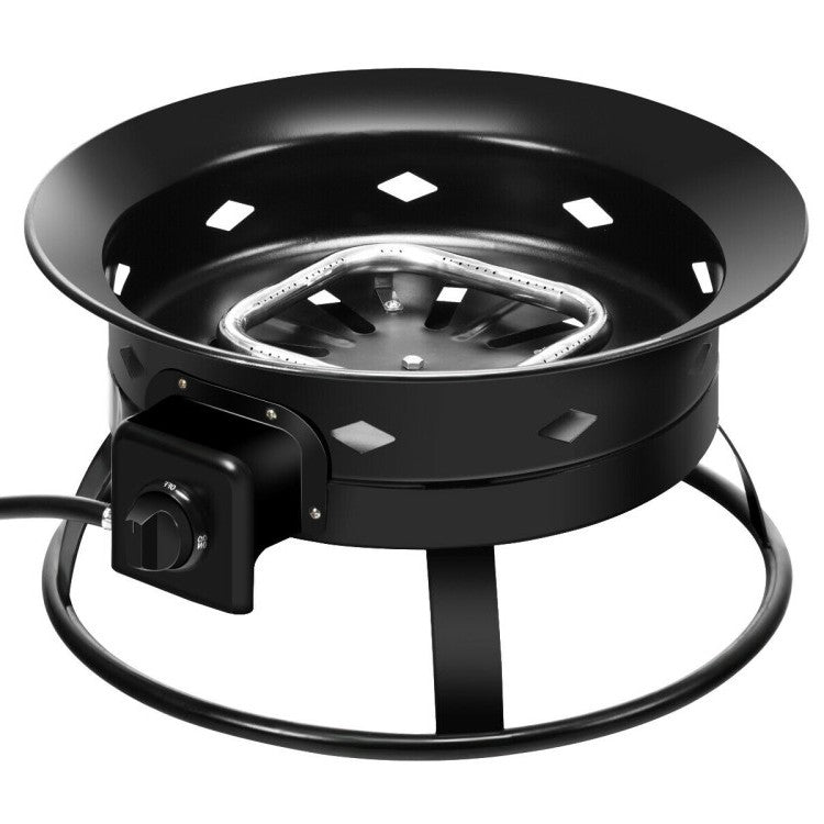 Portable Outdoor Black Metal Propane Fire Pit with Cover and Carry Kit LuxuryLifeWay Online Store
