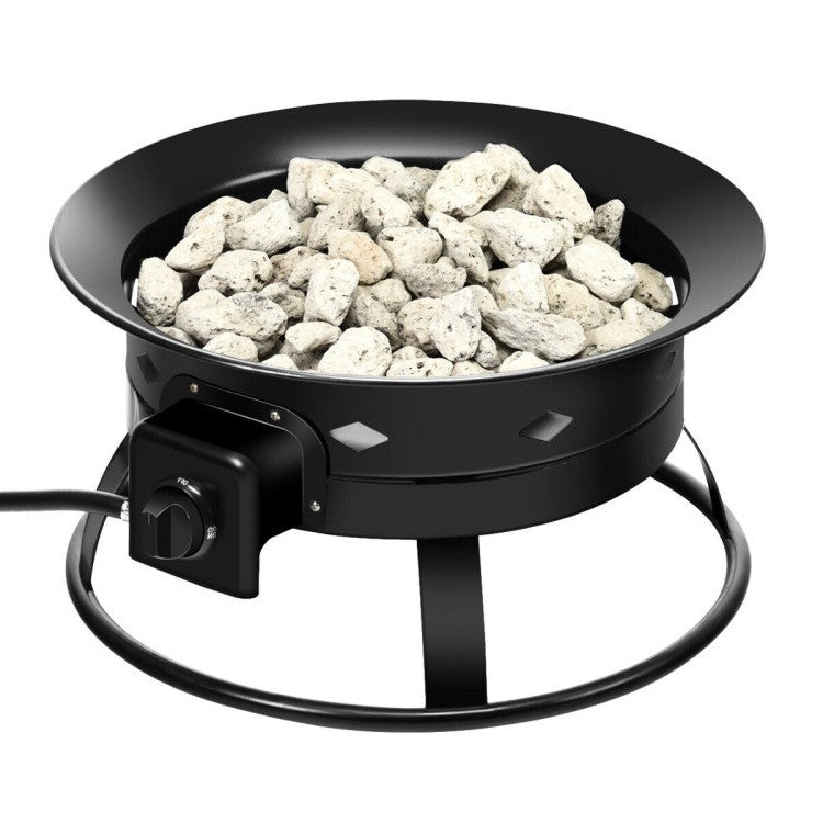 Portable Outdoor Black Metal Propane Fire Pit with Cover and Carry Kit LuxuryLifeWay Online Store