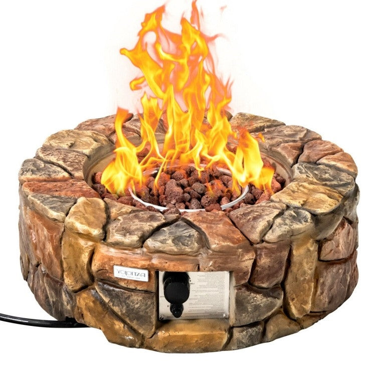 40,000 BTU Outdoor Circle Stone Gas Propane Fire Pit LuxuryLifeWay Online Store