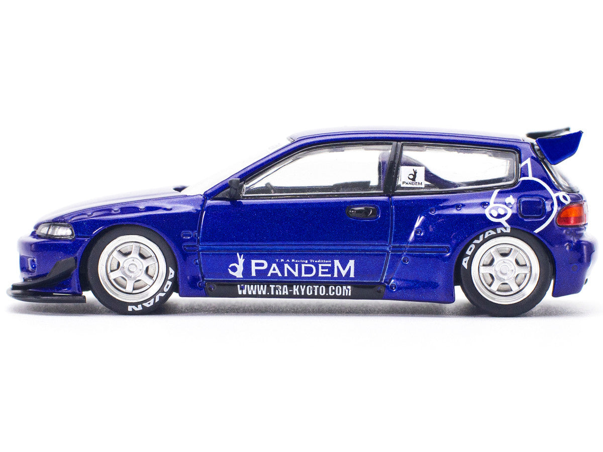 Pandem Civic EG6 RHD (Right Hand Drive) Blue Metallic "Enigma Exclusive Edition" 1/64 Diecast Model Car by Pop Race LuxuryLifeWay Online Store