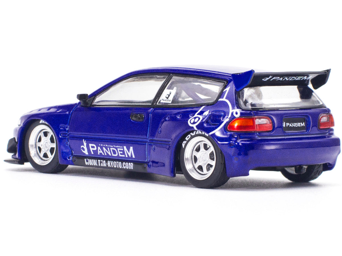 Pandem Civic EG6 RHD (Right Hand Drive) Blue Metallic "Enigma Exclusive Edition" 1/64 Diecast Model Car by Pop Race LuxuryLifeWay Online Store