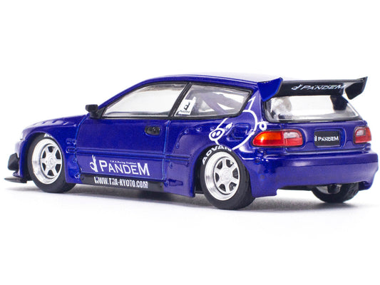 Pandem Civic EG6 RHD (Right Hand Drive) Blue Metallic "Enigma Exclusive Edition" 1/64 Diecast Model Car by Pop Race LuxuryLifeWay Online Store