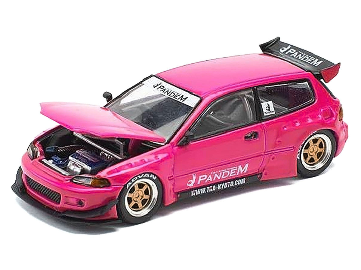 Pandem Civic EG6 RHD (Right Hand Drive) Pink "Enigma Exclusive Edition" 1/64 Diecast Model Car by Pop Race LuxuryLifeWay Online Store