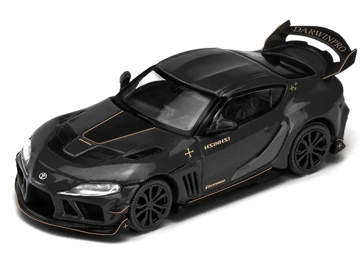Toyota Supra DarwinPro Black with Gold Accents "Enigma Exclusive Edition" 1/64 Diecast Model Car by Pop Race LuxuryLifeWay Online Store