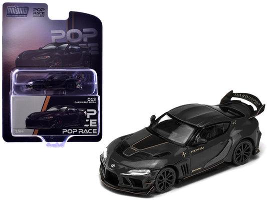 Toyota Supra DarwinPro Black with Gold Accents "Enigma Exclusive Edition" 1/64 Diecast Model Car by Pop Race LuxuryLifeWay Online Store