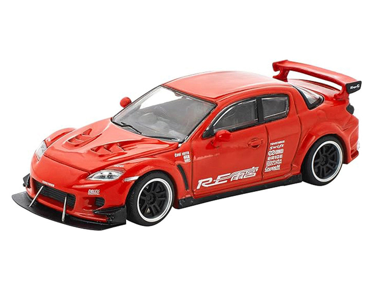 Mazda RX-8 RE-Amemiya RHD (Right Hand Drive) Red with Graphics "Enigma Exclusive Edition" 1/64 Die Cast Model Car by Pop Race LuxuryLifeWay Online Store