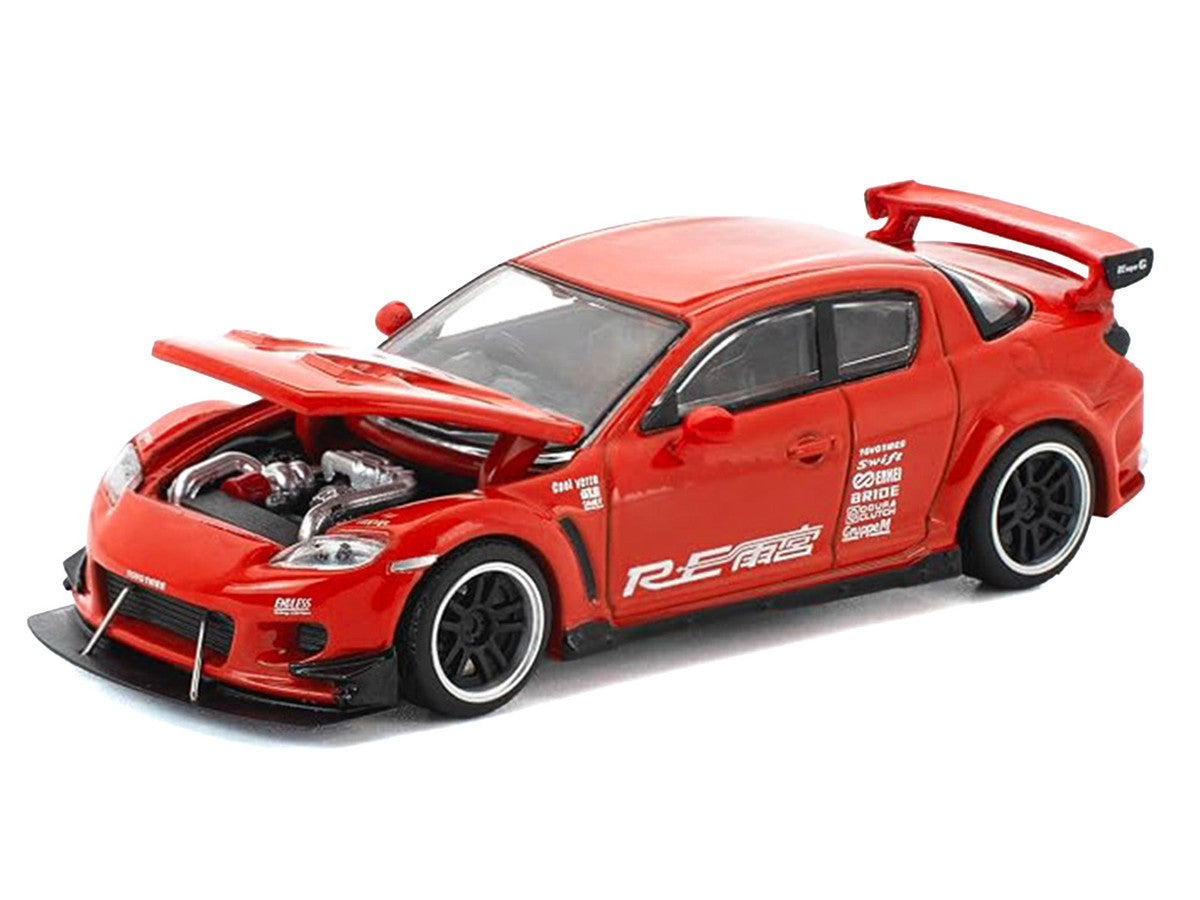 Mazda RX-8 RE-Amemiya RHD (Right Hand Drive) Red with Graphics "Enigma Exclusive Edition" 1/64 Die Cast Model Car by Pop Race LuxuryLifeWay Online Store