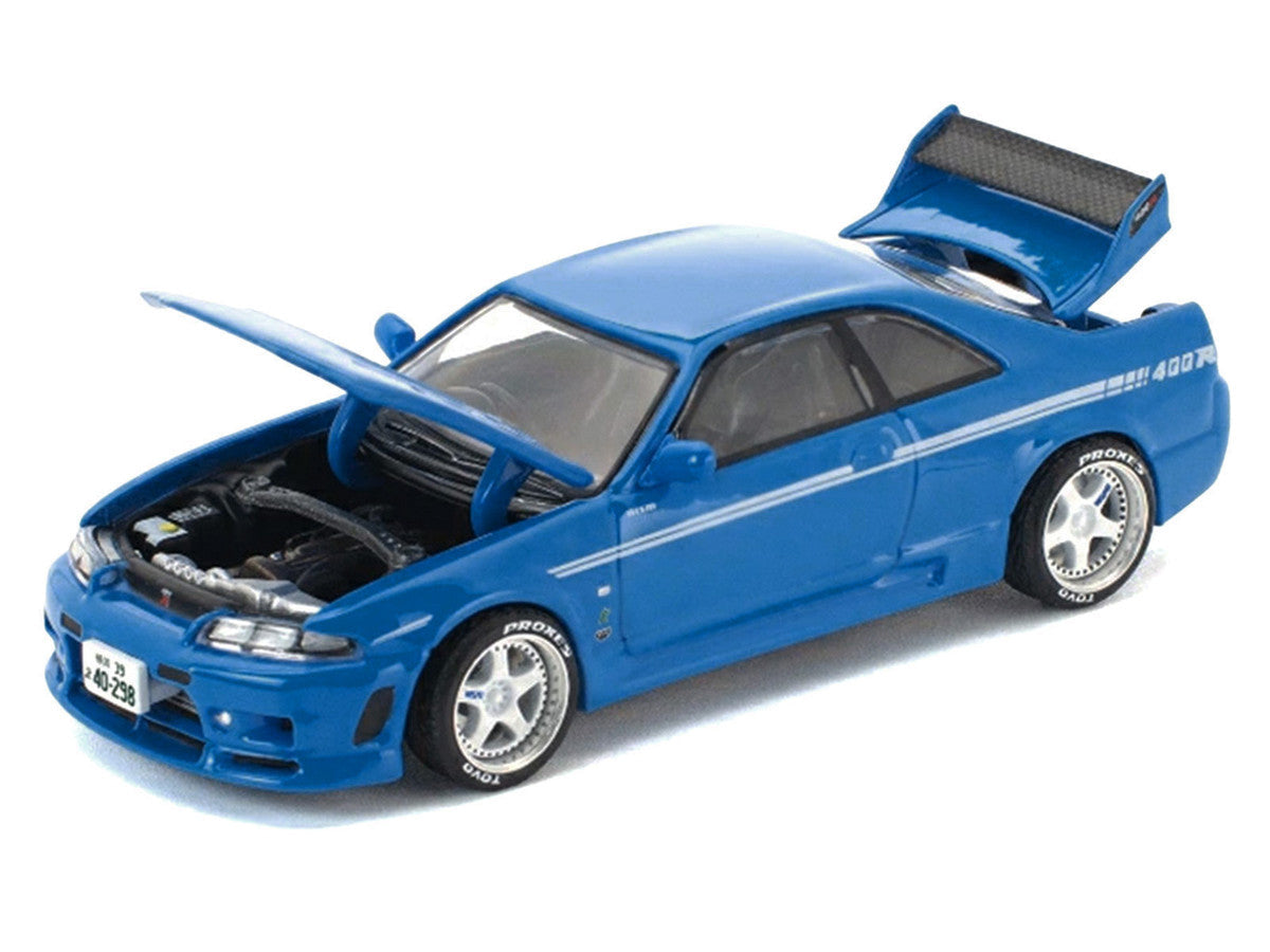 GT-R R33 400R RHD (Right Hand Drive) Champion Blue with White Stripes "Enigma Exclusive Edition" 1/64 Die Cast Model Car by Pop Race LuxuryLifeWay Online Store