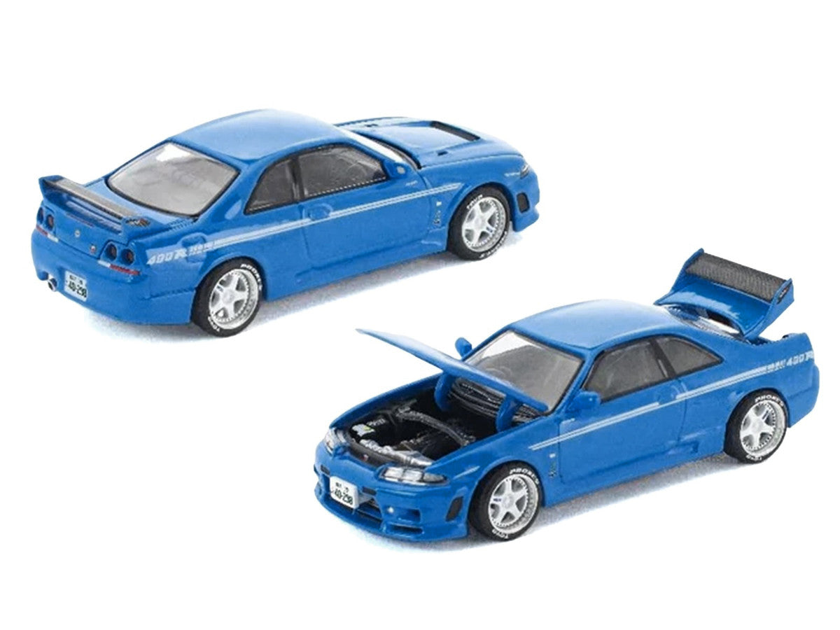 GT-R R33 400R RHD (Right Hand Drive) Champion Blue with White Stripes "Enigma Exclusive Edition" 1/64 Die Cast Model Car by Pop Race LuxuryLifeWay Online Store