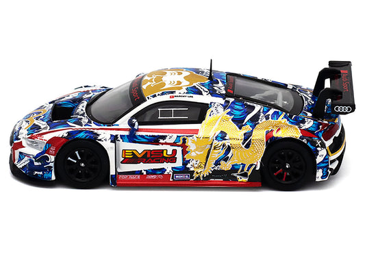 Audi R8 LMS "Evisu Racing X Works" White with Graphics 1/64 Diecast Model Car by Pop Race LuxuryLifeWay Online Store