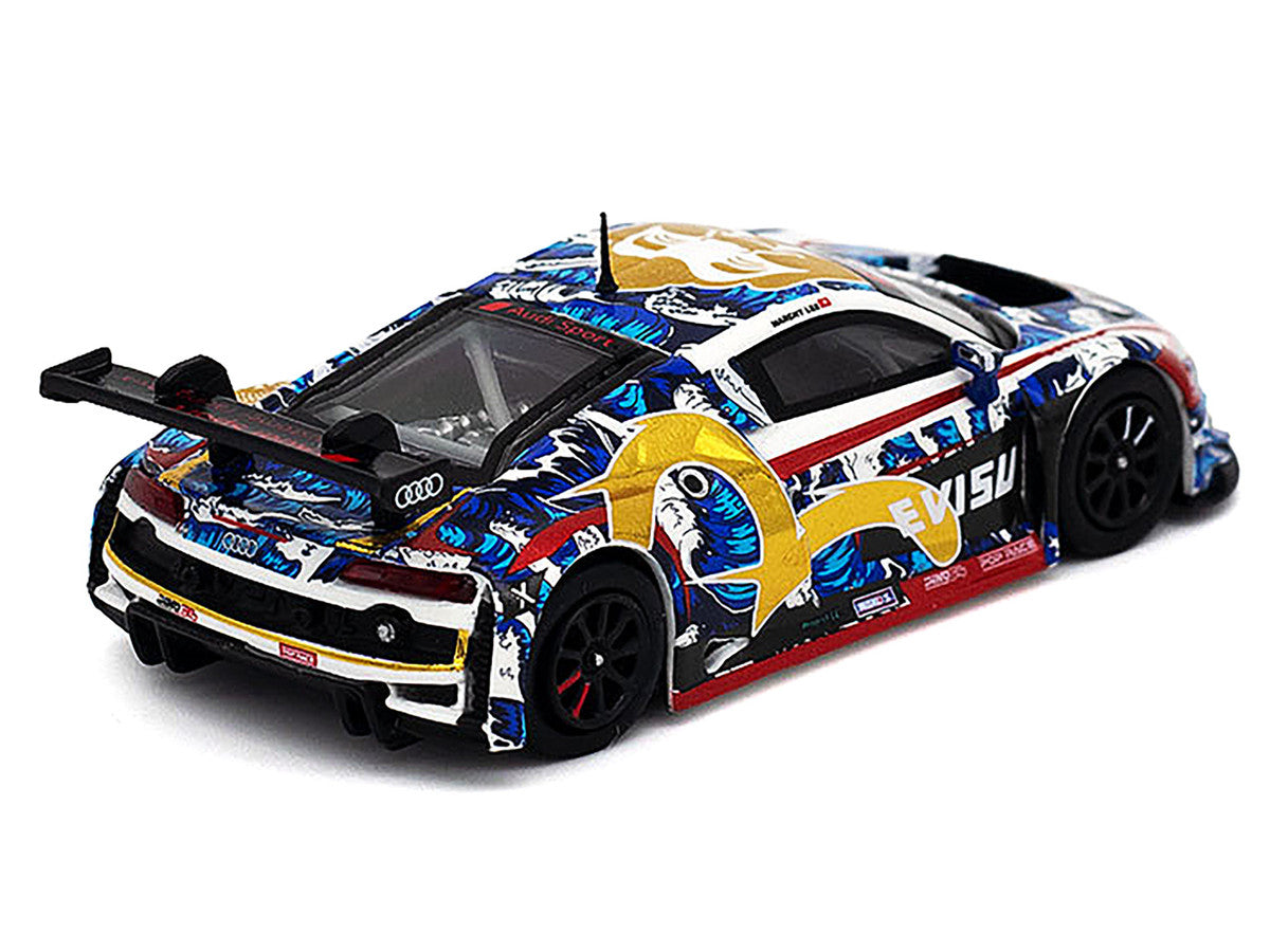 Audi R8 LMS "Evisu Racing X Works" White with Graphics 1/64 Diecast Model Car by Pop Race LuxuryLifeWay Online Store