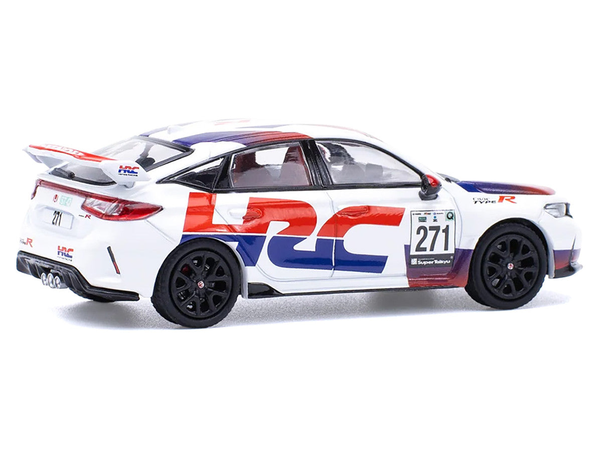 Honda Civic Type R FL5 "HRC - Honda Racing" White with Graphics 1/64 Diecast Model Car by Pop Race LuxuryLifeWay Online Store