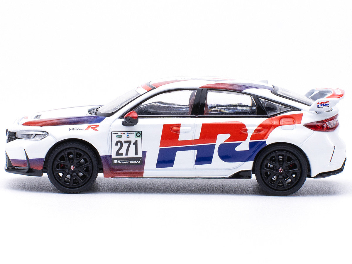 Honda Civic Type R FL5 "HRC - Honda Racing" White with Graphics 1/64 Diecast Model Car by Pop Race LuxuryLifeWay Online Store