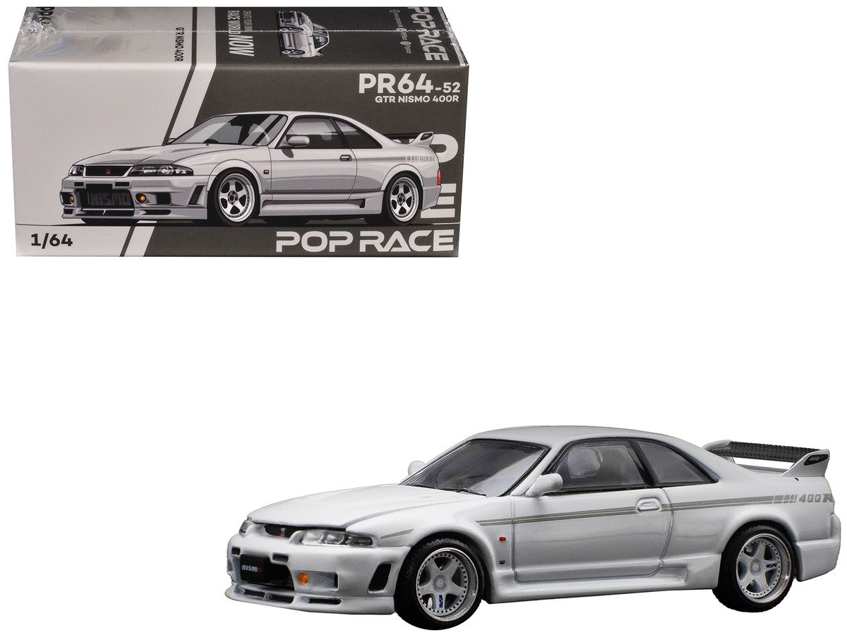 GTR Nismo 400R RHD (Right Hand Drive) White 1/64 Diecast Model Car by Pop Race LuxuryLifeWay Online Store