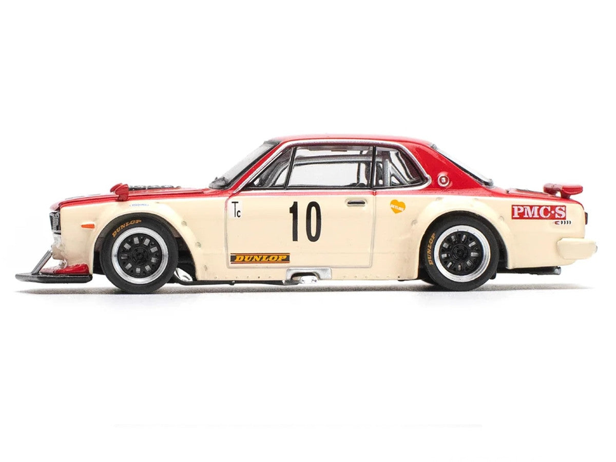 Skyline GT-R V8 Drift "Hakosuka" RHD (Right Hand Drive) #10 "Watanabe" Red and Cream 1/64 Diecast Model Car by Pop Race LuxuryLifeWay Online Store