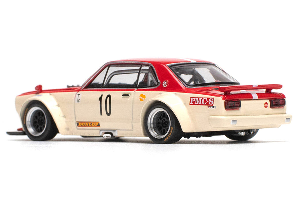 Skyline GT-R V8 Drift "Hakosuka" RHD (Right Hand Drive) #10 "Watanabe" Red and Cream 1/64 Diecast Model Car by Pop Race LuxuryLifeWay Online Store