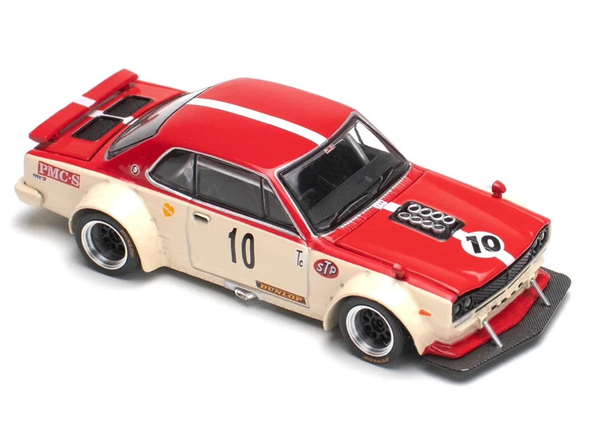 Skyline GT-R V8 Drift "Hakosuka" RHD (Right Hand Drive) #10 "Watanabe" Red and Cream 1/64 Diecast Model Car by Pop Race LuxuryLifeWay Online Store