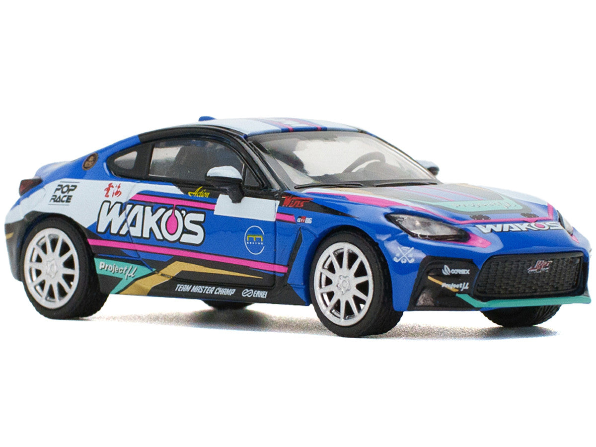 Toyota GR86 "Wako's" Blue with Graphics 1/64 Diecast Model Car by Pop Race LuxuryLifeWay Online Store